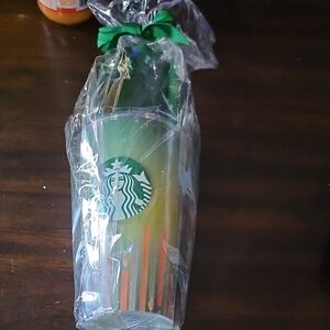 Starbucks Vibrant Green and Orange Tumbler